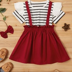 Girls 3 piece set... Burgundy color skirt